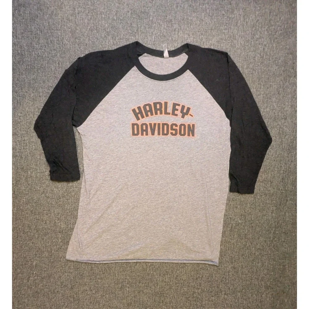 Harley Davidson Portland Oregon T Shirt Mens XL Gray Double Sided Biker Tee